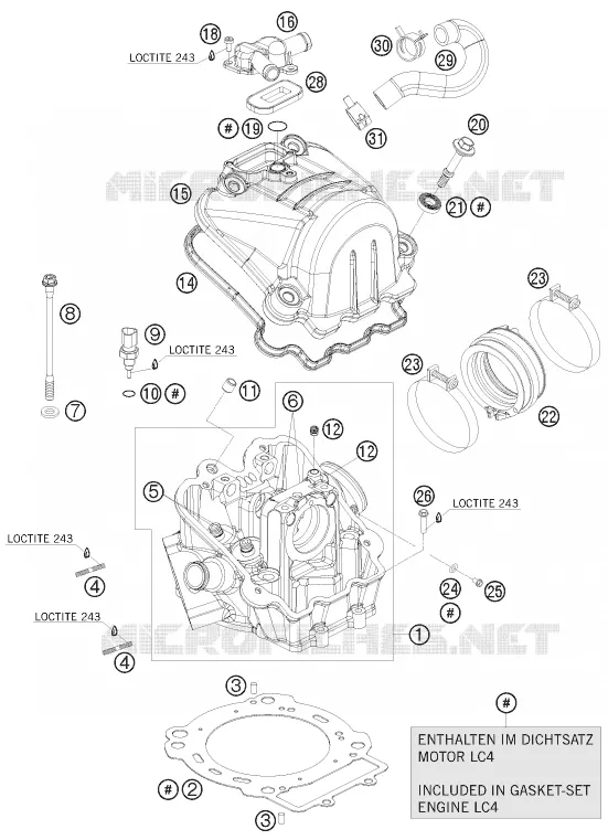 CULASSE KTM MOTO 690 2009 DUKE  690 DUKE WHITE