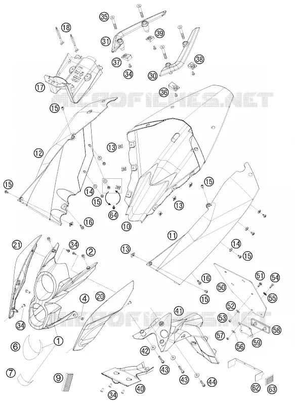 PLASTIQUES KTM MOTO 690 2008 DUKE  690 DUKE WHITE