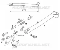 BEQUILLE LATERALE / CENTRALE pour KTM 125 STING de 1998