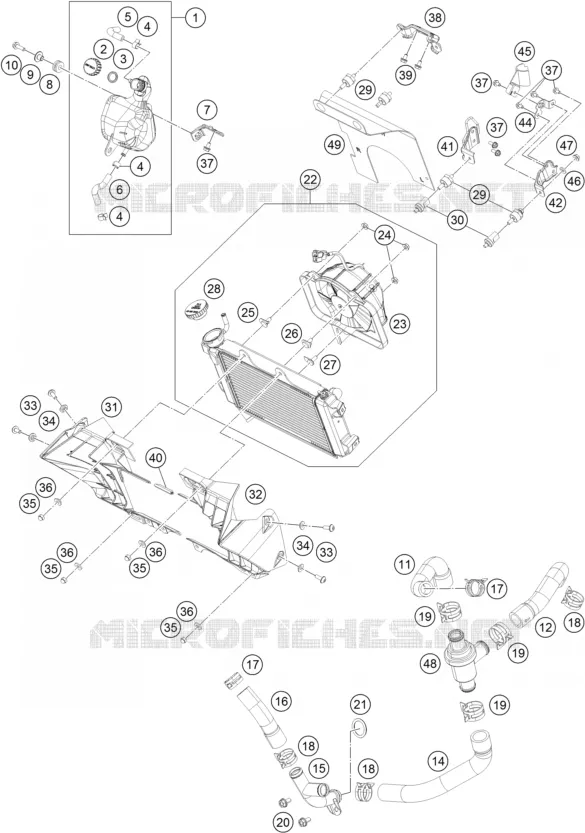 CIRCUIT DE REFROIDISSEMENT KTM MOTO 390 2018 DUKE  390 DUKE ORANGE