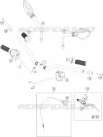 GUIDON / COMMANDES pour KTM 390 DUKE WHITE de 2018