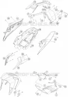 PLASTIQUES pour KTM 390 DUKE WHITE de 2018