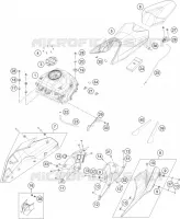 RESERVOIR / SELLE pour KTM 390 DUKE WHITE de 2017