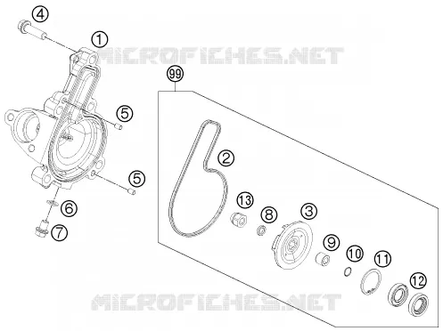 POMPE A EAU KTM MOTO 390 2017 DUKE  390 DUKE BLACK ABS