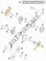 BOITE DE VITESSES   ARBRE SECONDAIRE pour KTM 1190 RC8 R TRACK de 2011