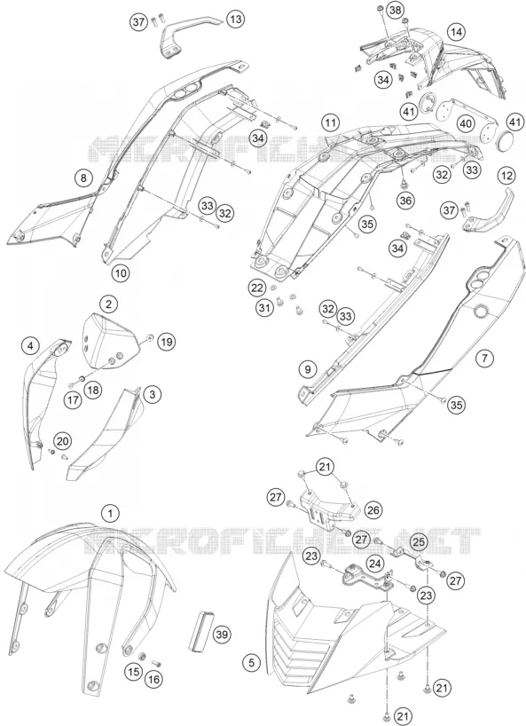 PLASTIQUES KTM MOTO 390 2016 DUKE  390 DUKE BLACK ABS