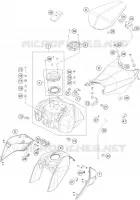 RESERVOIR / SELLE pour KTM 390 DUKE WHITE ABS de 2016