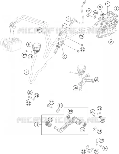 ETRIER DE FREIN AR KTM MOTO 390 2013 DUKE  390 DUKE WHITE ABS
