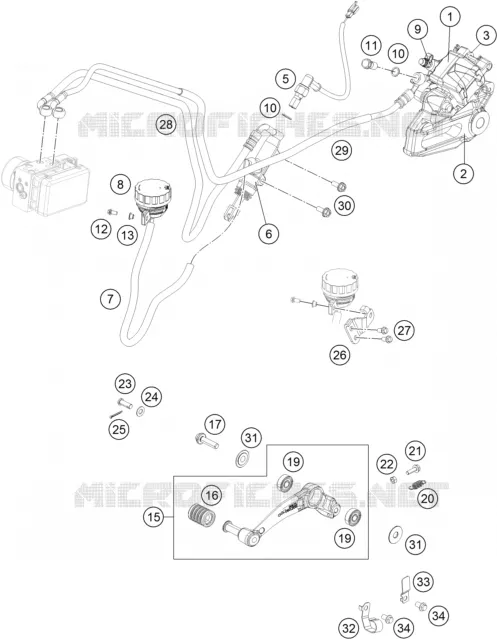 ETRIER DE FREIN AR KTM MOTO 250 2016 DUKE  250 DUKE BLACK ABS