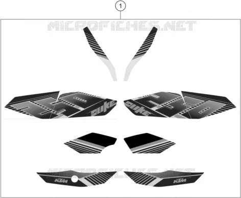 AUTOCOLLANTS KTM MOTO 250 2015 DUKE  250 DUKE WHITE ABS