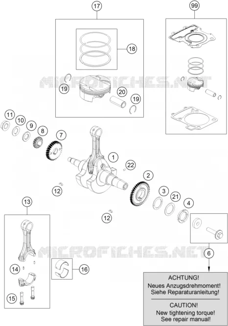 VILEBREQUIN / PISTON KTM MOTO 250 2015 DUKE  250 DUKE WHITE ABS