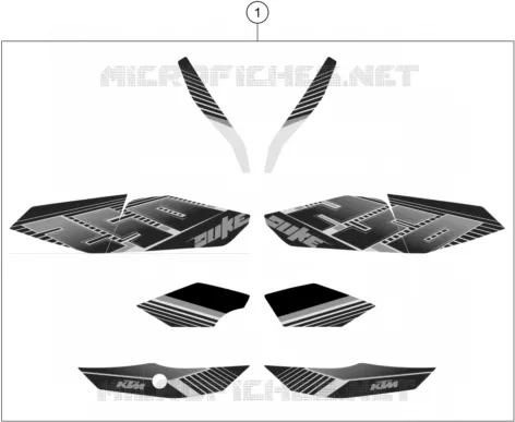 AUTOCOLLANTS KTM MOTO 250 2015 DUKE  250 DUKE BLACK ABS