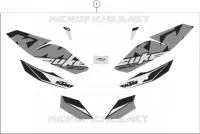 AUTOCOLLANTS pour KTM 200 DUKE ORANGE NON ABS de 2018