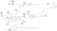 BEQUILLE LATERALE / CENTRALE pour KTM 200 DUKE ORANGE NON ABS de 2018