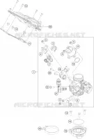 BOITIER PAPILLON INJECTION pour KTM 200 DUKE ORANGE NON ABS de 2018