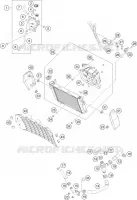 CIRCUIT DE REFROIDISSEMENT pour KTM 200 DUKE ORANGE NON ABS de 2018