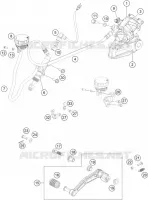 ETRIER DE FREIN AR pour KTM 200 DUKE ORANGE NON ABS de 2018