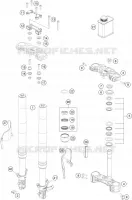FOURCHE / T DE FOURCHE pour KTM 200 DUKE ORANGE NON ABS de 2018