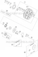 ROUE ARRIERE pour KTM 200 DUKE ORANGE NON ABS de 2018
