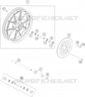 ROUE AVANT pour KTM 200 DUKE ORANGE NON ABS de 2018