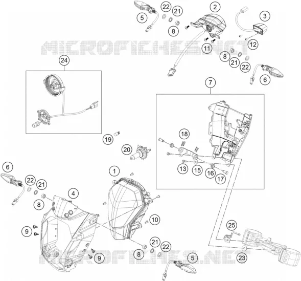 PHARE / FEU ARRIERE KTM MOTO 200 2018 DUKE  200 DUKE BLACK NON ABS
