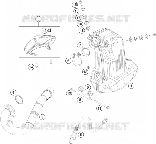 ECHAPPEMENT KTM MOTO 200 2018 DUKE  200 DUKE ORANGE NON ABS