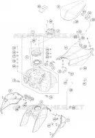 RESERVOIR / SELLE pour KTM 200 DUKE WHITE NON ABS de 2018