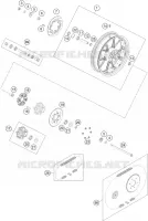 ROUE ARRIERE pour KTM 200 DUKE WHITE NON ABS de 2018