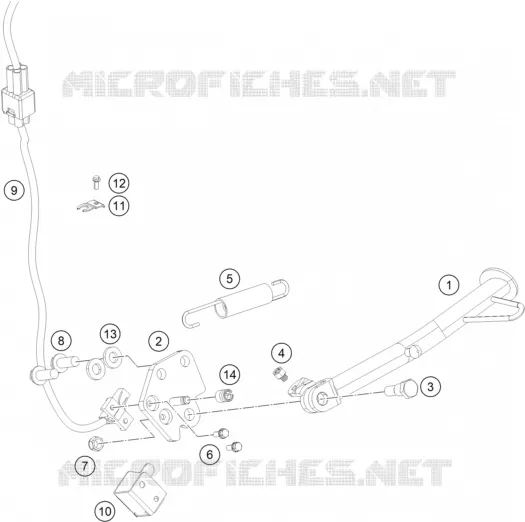BEQUILLE LATERALE / CENTRALE KTM MOTO 200 2017 DUKE  200 DUKE WHITE NON ABS
