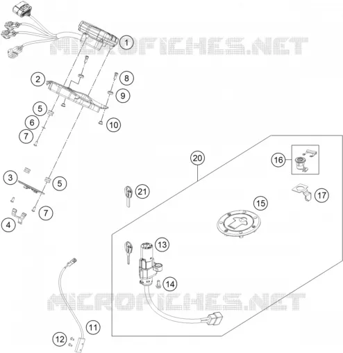 CONTACTEUR A CLE KTM MOTO 200 2017 DUKE  200 DUKE WHITE NON ABS