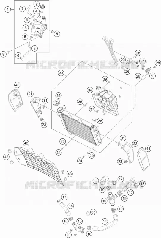 CIRCUIT DE REFROIDISSEMENT KTM MOTO 200 2016 DUKE  200 DUKE WHITE NON ABS