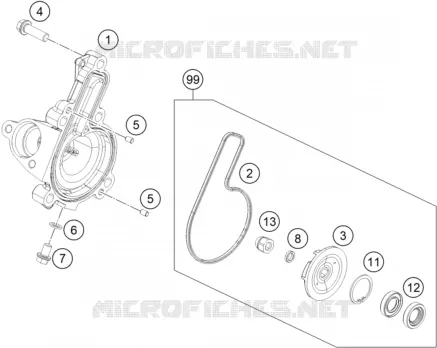 POMPE A EAU KTM MOTO 200 2016 DUKE  200 DUKE ORANGE NON ABS