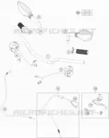 GUIDON / COMMANDES pour KTM 200 DUKE WHITE NON ABS de 2015