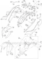 PLASTIQUES pour KTM 200 DUKE WHITE NON ABS de 2015