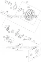 ROUE ARRIERE pour KTM 200 DUKE WHITE NON ABS de 2015