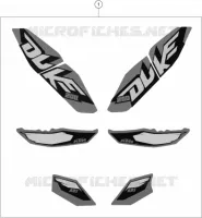 AUTOCOLLANTS pour KTM 200 DUKE ORANGE NON ABS de 2015