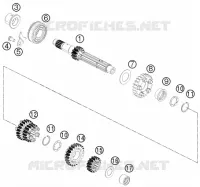 BOITE DE VITESSES   ARBRE PRIMAIRE pour KTM 200 DUKE ORANGE NON ABS de 2015