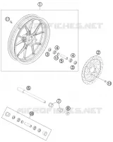 ROUE AVANT pour KTM 200 DUKE ORANGE NON ABS de 2015