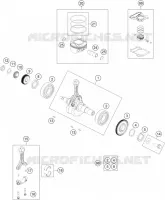 VILEBREQUIN / PISTON pour KTM 200 DUKE ORANGE NON ABS de 2015