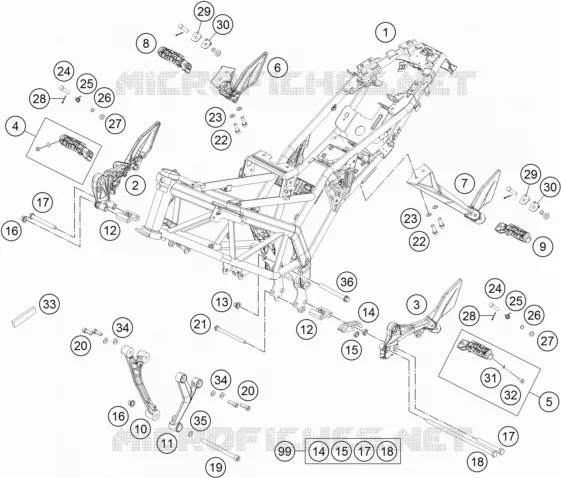 CADRE KTM MOTO 200 2014 DUKE  200 DUKE WHITE NON ABS