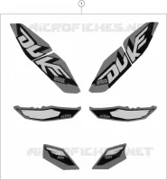AUTOCOLLANTS pour KTM 200 DUKE ORANGE NON ABS de 2014