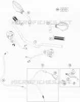 GUIDON / COMMANDES pour KTM 200 DUKE ORANGE NON ABS de 2014