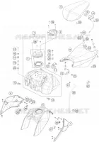RESERVOIR / SELLE pour KTM 200 DUKE ORANGE NON ABS de 2014