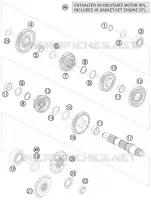 BOITE DE VITESSES   ARBRE SECONDAIRE pour KTM 1190 RC8 R TRACK de 2012