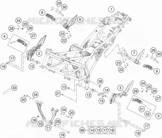 CADRE KTM MOTO 125 2016 DUKE  125 DUKE ORANGE ABS