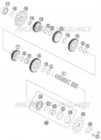 BOITE DE VITESSES   ARBRE SECONDAIRE pour KTM 125 DUKE WHITE ABS BAJ.DIR. 2014 EU F4003N7 2014 EU F4003N7 de 2014