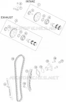 DISTRIBUTION pour KTM 125 DUKE WHITE ABS BAJ.DIR. 2014 EU F4003N7 2014 EU F4003N7 de 2014