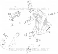 ECHAPPEMENT pour KTM 125 DUKE WHITE ABS BAJ.DIR. 2014 EU F4003N7 2014 EU F4003N7 de 2014