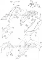 PLASTIQUES pour KTM 125 DUKE WHITE ABS BAJ.DIR. 2014 EU F4003N7 2014 EU F4003N7 de 2014
