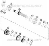 BOITE DE VITESSES   ARBRE PRIMAIRE pour KTM 125 DUKE ORANGE ABS de 2014